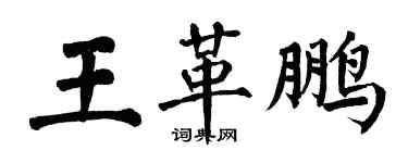 翁闓運王革鵬楷書個性簽名怎么寫