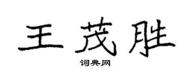 袁強王茂勝楷書個性簽名怎么寫