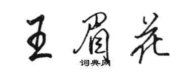 駱恆光王眉花行書個性簽名怎么寫