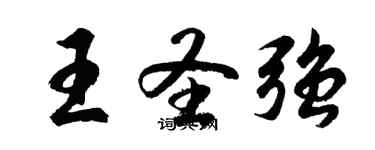 胡問遂王聖強行書個性簽名怎么寫