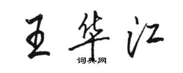 駱恆光王華江行書個性簽名怎么寫