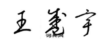 梁錦英王盛宇草書個性簽名怎么寫