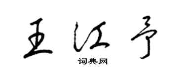 梁錦英王江予草書個性簽名怎么寫