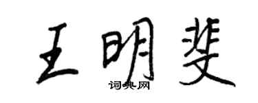 王正良王明斐行書個性簽名怎么寫