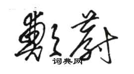 駱恆光鄭蔚草書個性簽名怎么寫