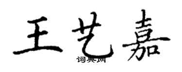 丁謙王藝嘉楷書個性簽名怎么寫