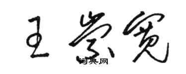 駱恆光王崇寬草書個性簽名怎么寫