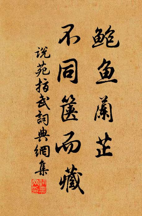 劉向鮑魚蘭芷,不同篋而藏書法作品欣賞