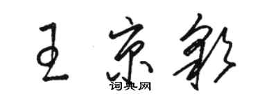 駱恆光王京彩草書個性簽名怎么寫