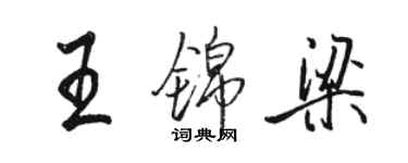 駱恆光王錦梁行書個性簽名怎么寫