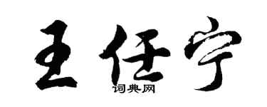 胡問遂王任寧行書個性簽名怎么寫
