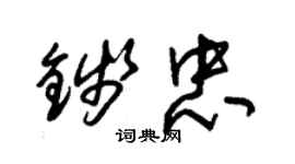 朱錫榮錢忠草書個性簽名怎么寫