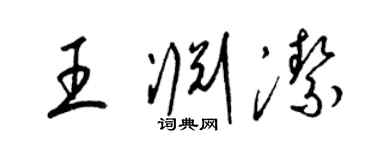 梁錦英王淵潔草書個性簽名怎么寫