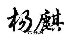 胡問遂楊麒行書個性簽名怎么寫