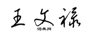 梁錦英王文祿草書個性簽名怎么寫