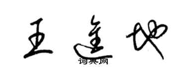 梁錦英王進地草書個性簽名怎么寫