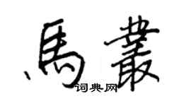 王正良馬叢行書個性簽名怎么寫