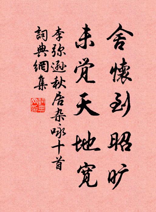 李彌遜舍懷到昭曠,未覺天地寬書法作品欣賞