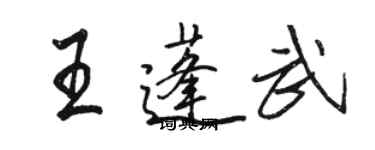 駱恆光王蓬武行書個性簽名怎么寫