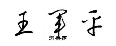 梁錦英王軍平草書個性簽名怎么寫