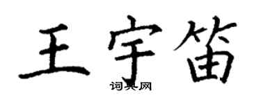 丁謙王宇笛楷書個性簽名怎么寫
