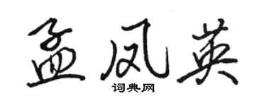 駱恆光孟鳳英行書個性簽名怎么寫