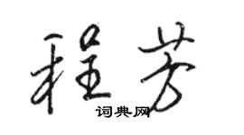 駱恆光程芳行書個性簽名怎么寫