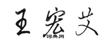 駱恆光王宏艾行書個性簽名怎么寫