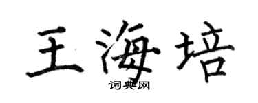 何伯昌王海培楷書個性簽名怎么寫