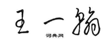 駱恆光王一翰草書個性簽名怎么寫