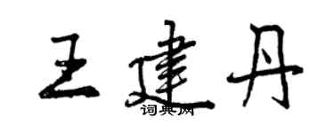 曾慶福王建丹行書個性簽名怎么寫