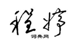 梁錦英程婷草書個性簽名怎么寫