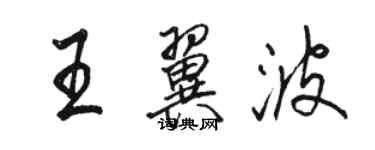 駱恆光王翼波行書個性簽名怎么寫