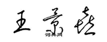 梁錦英王景喜草書個性簽名怎么寫