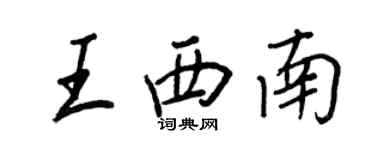 王正良王西南行書個性簽名怎么寫