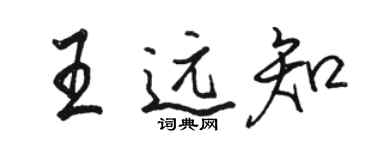 駱恆光王遠知行書個性簽名怎么寫
