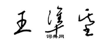 梁錦英王準基草書個性簽名怎么寫