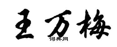 胡問遂王萬梅行書個性簽名怎么寫