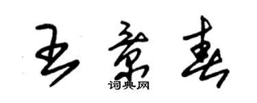 朱錫榮王景春草書個性簽名怎么寫