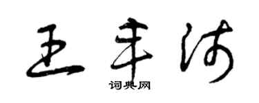 曾慶福王豐沛草書個性簽名怎么寫