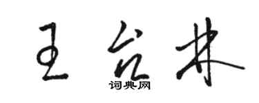 駱恆光王台林草書個性簽名怎么寫