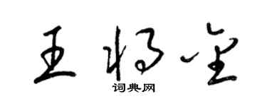 梁錦英王將金草書個性簽名怎么寫