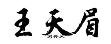 胡問遂王天眉行書個性簽名怎么寫