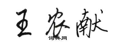 駱恆光王農獻行書個性簽名怎么寫