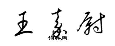 梁錦英王嘉尉草書個性簽名怎么寫
