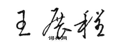 駱恆光王展程草書個性簽名怎么寫