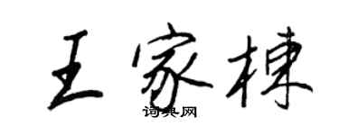 王正良王家棟行書個性簽名怎么寫