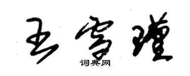 朱錫榮王雪瑾草書個性簽名怎么寫