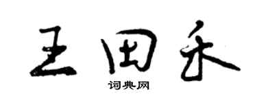 曾慶福王田禾行書個性簽名怎么寫