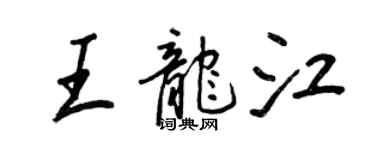 王正良王龍江行書個性簽名怎么寫